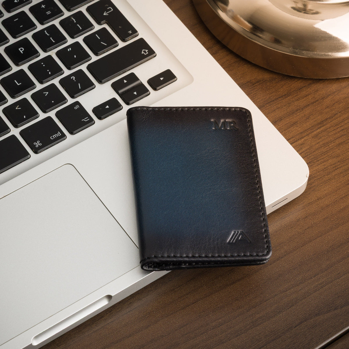 Burnished Blue Personalised Doku Wallet