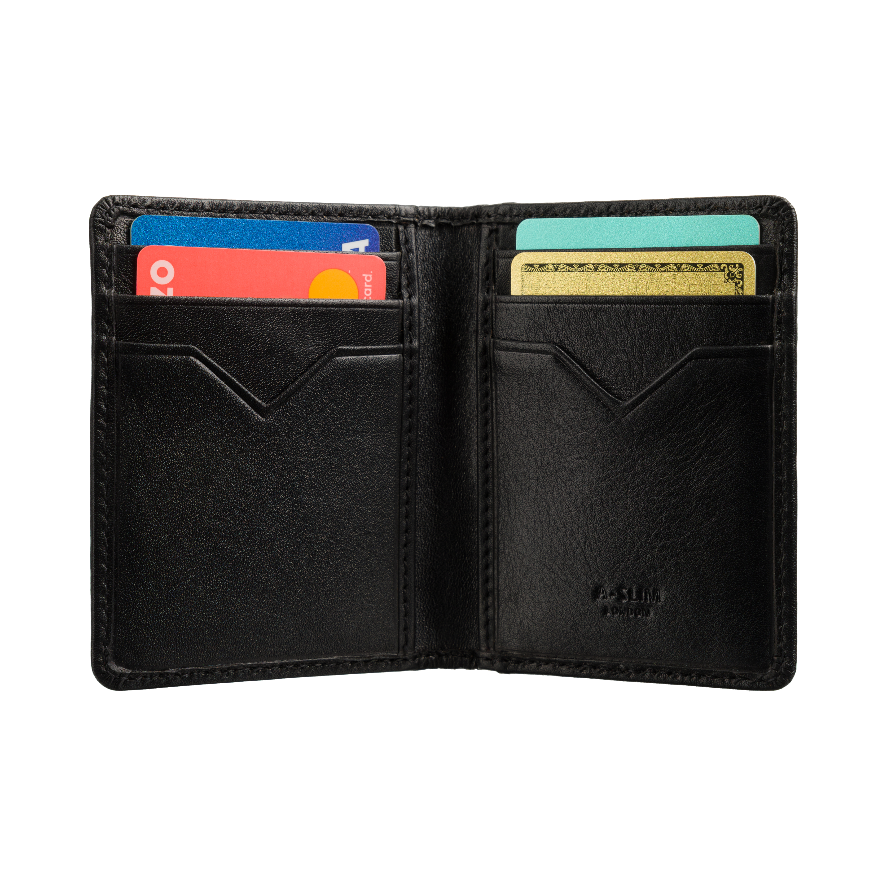 Daviscase Men's Natural Leather Magnetic Card Case Wallet – Slim, 4 Slots + 2 Pockets
