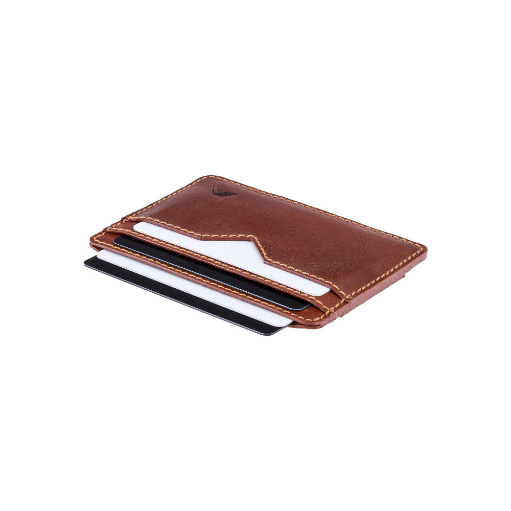 Leather Card Holder With Cash Strap